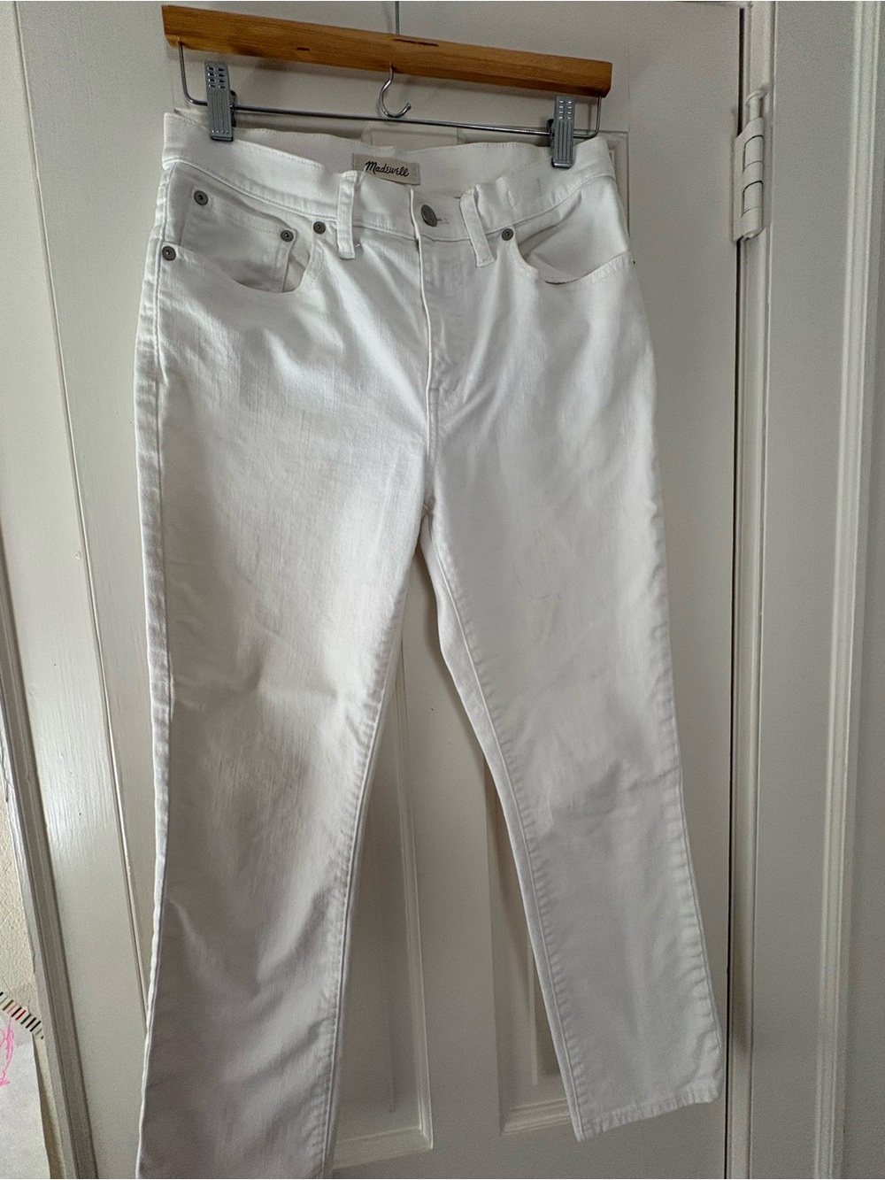 Madewell White Straight Leg Jeans